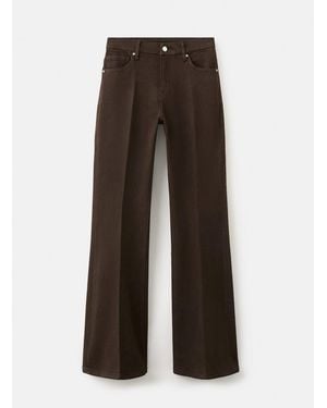 Mango Flared High-Rise Jeans - Brown