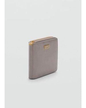 Mango Leather-Effect Wallet - White