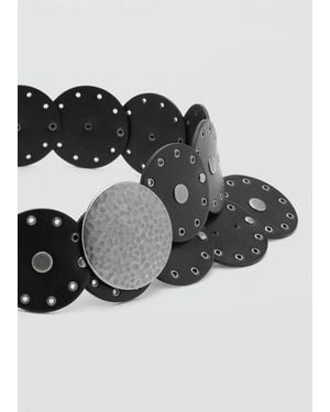 MANGO TEEN Studded Belt - Metallic
