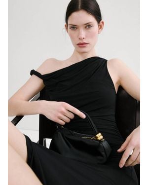 Mango Handtasche Mit Metalldetail - Schwarz
