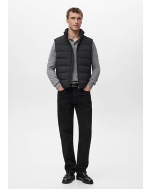 Mango Quilted Waistcoat With Down And Feather Filling - Black