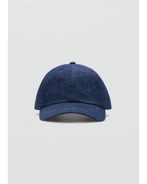 Mango 100% Cotton Denim Cap - Blue