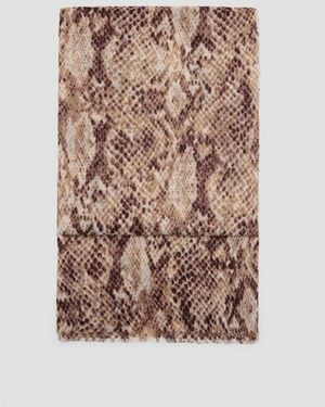 Mango Foulard Imprimé À Finitions Effilochées Marron