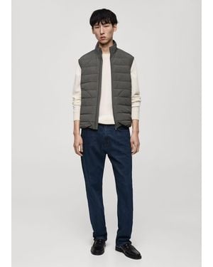 Mango Quilted Vest With Down And Feather Filling - Blue