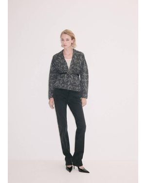 Mango Veste En Imprimé Baroque Gris Anthracite - Multicolore