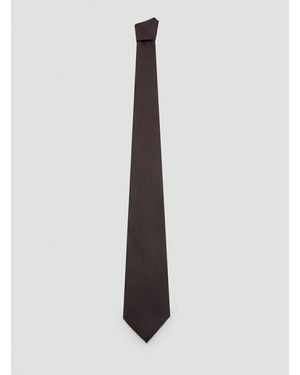 Mango Einfarbige Seidenkrawatte - Braun