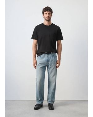 Mango Regular Fit T-Shirt 190Gsm - Black