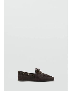 Mango Deck Shoes With Laces - White