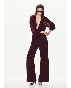 Mango Combined Jumpsuit With Bow Detail - Red