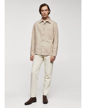 Mango Pocket Denim Overshirt - Natural