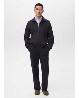 Mango Regular-Fit Zip-Up Hoodie - Blue