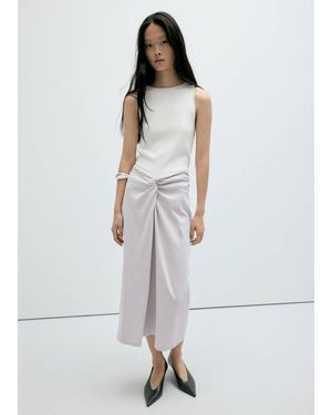 Mango Midirock Mit Knotendetail - Weiß
