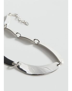 Mango Metal Plate Necklace - Metallic