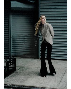 Mango Low-Rise Flared Pants - Black
