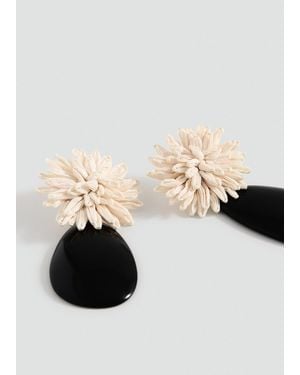 Mango Resin Flower Earrings - Black