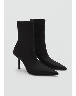 Mango Heel Sock Boots - Black