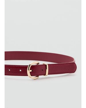 Mango Oval Buckle Belt - Red