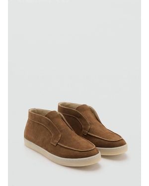 Mango Suede Leather Sporty Ankle Boot - Brown