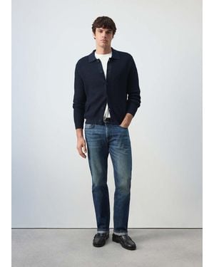 Mango Rippstrick-Cardigan - Blau