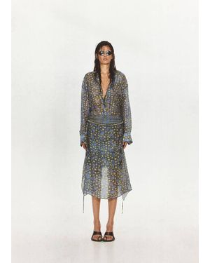 Mango Layered Print Skirt - White