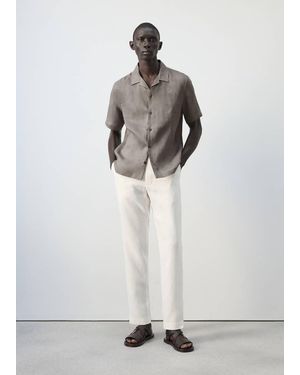 Mango Regular-Fit 100% Linen Shirt - White