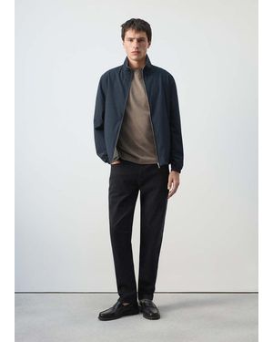 Mango Reversible Quilted Water-Repellent Reversible Jacket - Blue