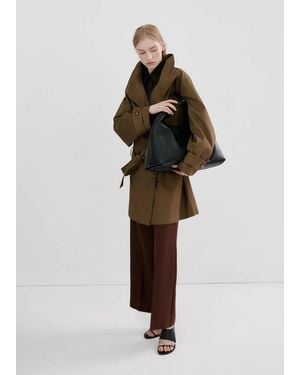 Mango High-Waisted Lyocell Pants - Natural