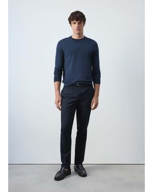 Mango Pullover Aus 100% Feiner Wollstrick - Blau