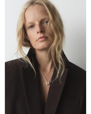 Mango Stainless Steel Necklace With Interlinked Rings - White