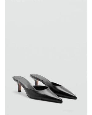 Mango Pointed-Toe Leather Heeled Shoes - White