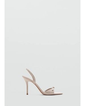 Mango High-Heeled Sandals With Buckle Straps - Natural