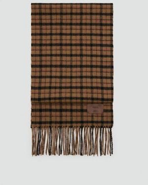 Mango 100% Wool Checked Scarf - Multicolour