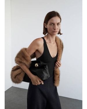 Mango Low-Neck Bodysuit - Black