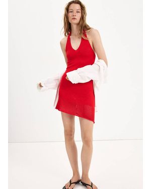 Mango Halter Knit Dress - Red