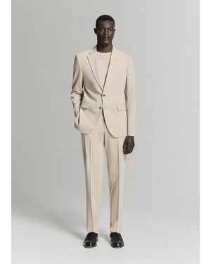 Mango Milan Slim-Fit Suit Pants - White