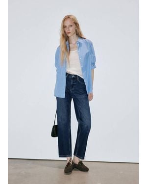 Mango Mid-Rise Straight Jeans - Blue