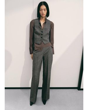 Mango Speckled Wool Waistcoat - Gray