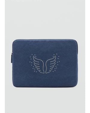 MANGO TEEN Laptop Case With Strass Detail - Blue
