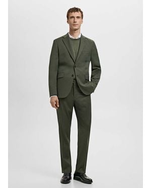 Mango Milan Slim-Fit Suit Jacket - Green