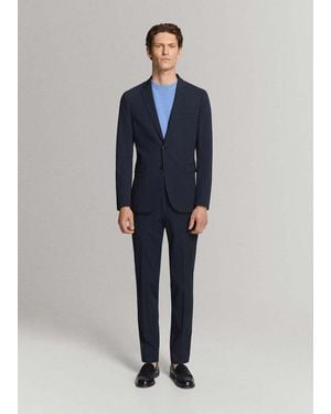 Mango Milan Slim-Fit Suit Pants - Blue