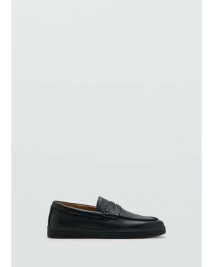 Mango Leder-Mokassins Mit Maskendetail - Schwarz