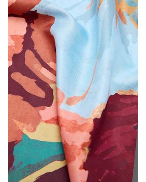 Mango Floral Print Scarf - Blue