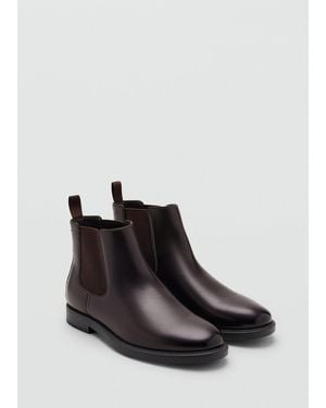 Mango Stivaletti Chelsea Similpelle Marrone - Nero