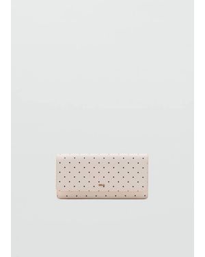 Mango Polka Dot Flap Wallet - White