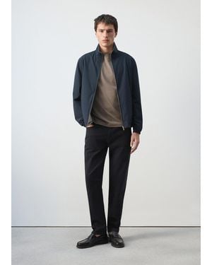 Mango Reversible Quilted Water-Repellent Reversible Jacket - Blue