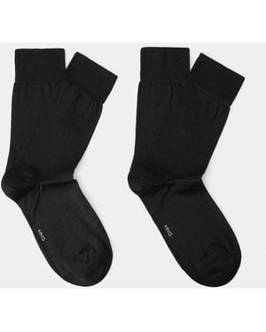 Mango Pack Of 2 Long Cotton Socks - Black