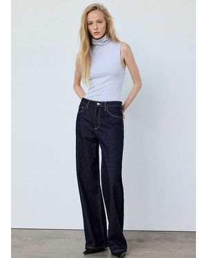 Mango Sleeveless Turtleneck Top - White