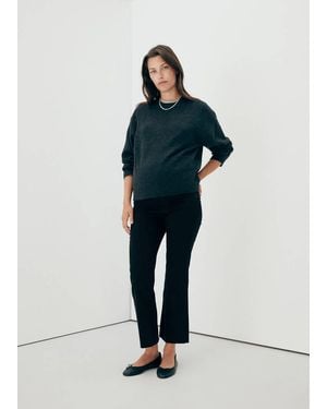 Mango Maternity Flared Cropped Jeans - Blue