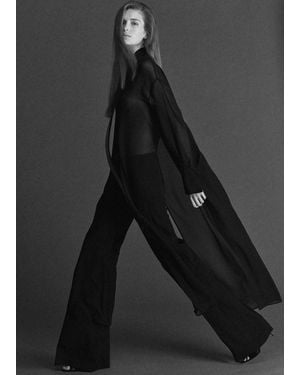 Mango Long Silk Shirt With Foulard - Black