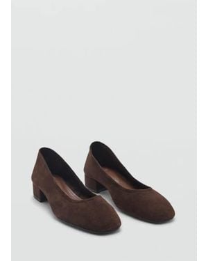 Mango Suede Heeled Shoe - Brown